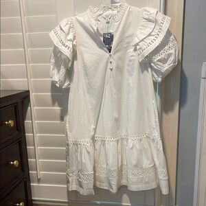 Crown & Ivy White Lace Trim Dress